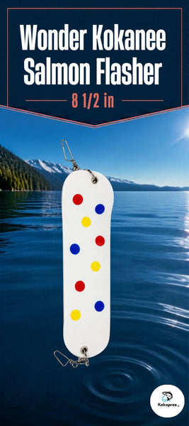 Flasher - KOKOPROS ® 8-1/2" Luminous Wonder Flasher for Salmon - Bright Vibrant Colors for Attracting Fish - Durable Construction for Trolling Rigs