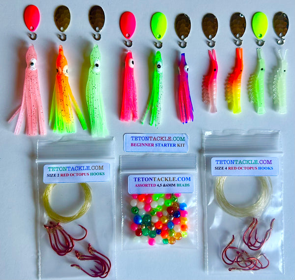 Kit - Beginner DIY Shrimp & Hoochie Kit - 10 Total- *Complete components *Incl.10 Pre Tied Hooks!.