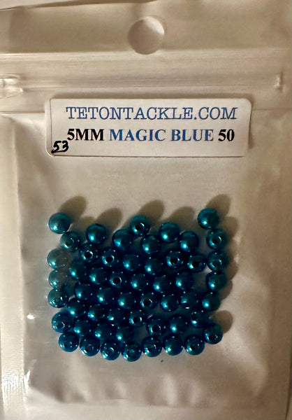 Beads - 50- Premium Blue Magic 5mm Beads (buying this item, won't change shipping charges)
