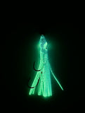 LUMINOUS Hoochie 6cm -Blue Magic #9 with Brass Spinner Blade- One Great Hoochie