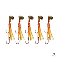 KOKOPROS® Orange Chartreuse Luminous Octopus Hoochies 6 cm 5-Pack