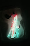 A+ Luminous Pink and White Hoochie with Nickel Spinner Blade #3- Best Glow