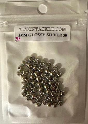 50- Glossy Silver 5mm Beads (adding this item won't change your shipping cost)