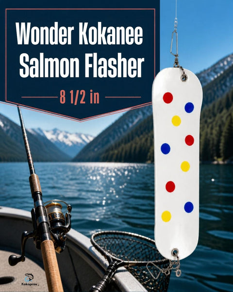 Flasher - KOKOPROS ® 8-1/2" Luminous Wonder Flasher for Salmon - Bright Vibrant Colors for Attracting Fish - Durable Construction for Trolling Rigs