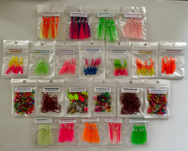 Kit - Ultimate 80 DIY Kit- Micro Shrimp & Hoochie Kit   *All the components to tie 80 of your very own Kokanee Lures, even the line!