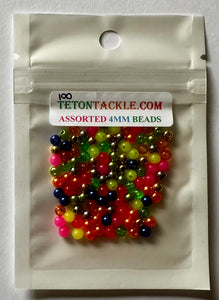 Beads - Assorted- 4mm Premium Colored Beads (100-PACK) $2.99