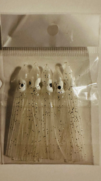 Squid skirts - 6cm LUMINOUS Squid Skirts - #7  Ghost White 5-PACKS