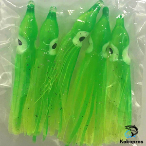 Squid skirts - Regular 5cm Green Chartreuse Squid Skirts (5-PACK)