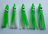 A+ LUMINOUS 6cm Octopus Hoochies w/Nickel Spinner Blade #5- Real Glow