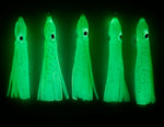 A+ LUMINOUS 6cm Octopus Hoochies w/Nickel Spinner Blade #5- Real Glow