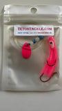 A+ LUMINOUS MICRO HOOCHIE #2 - HOT PINK with PINK Spinner Blade #1 Seller of all time