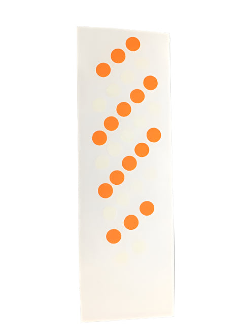 KOKOPROS® Hyper Glow polka dot stickers for 5 1/2-inch teardrop flashers, 5-pack, orange dot sheet
