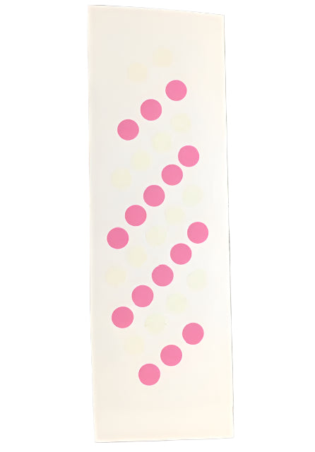 KOKOPROS® Hyper Glow polka dot stickers for 5 1/2-inch teardrop flashers, 5-pack, pink dot sheet