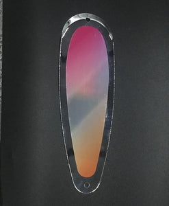 Dodger - Pink/Orange 5 1/2 inch teardrop hologram flasher.