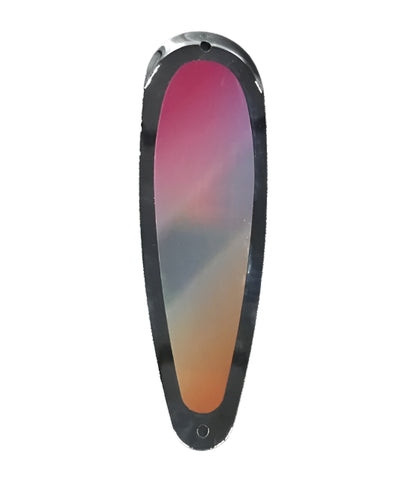 Pink/Orange 5 1/2 inch teardrop hologram flasher.