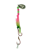 KOKOPROS® UV micro shrimp #06, Green and Pink, nickel spinner blade, full rig
