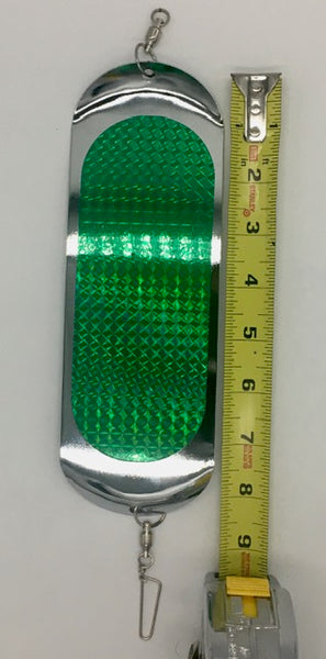 Dodger - KOKOPROS 8 1/2 inch CHROME PLATED DODGER Dodger *Bright Green -