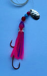A+ Luminous Purple and Pink Octopus Hoochie with Nickel Spinner Blade #6