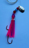 A+ Luminous Purple and Pink Octopus Hoochie with Nickel Spinner Blade #6