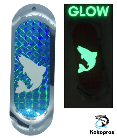 Dodger - KOKOPROS ® Finished HyperGlow Fish Dodger #2 - Blue