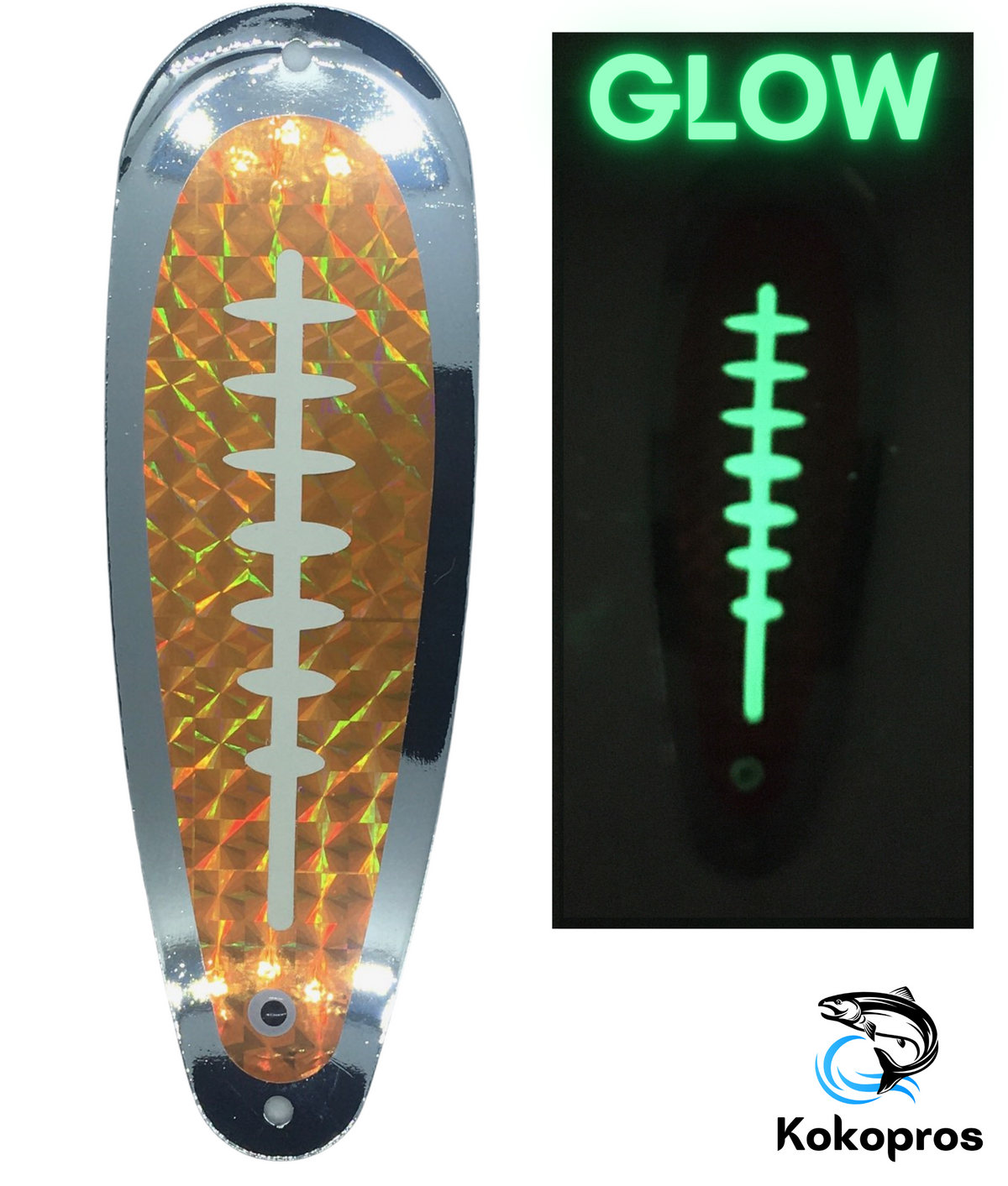 Dodger - KOKOPROS ® Finished HyperGlow Dodger #10 - Skeleton Gold
