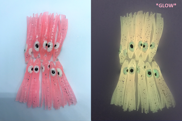 MICRO LUMINOUS 4.5 cm Squid Skirts - 5-PACK ( Click to see colors )