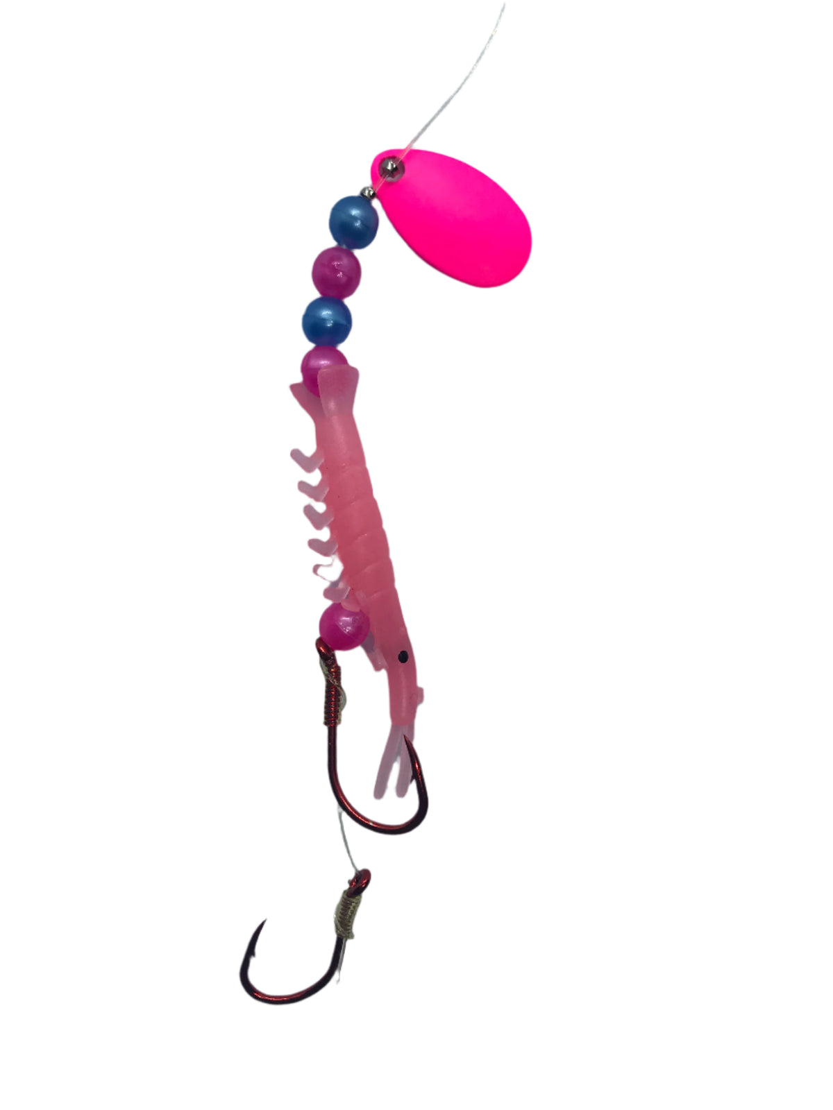 KOKOPROS® luminous micro shrimp #12, Lt Pink, pink spinner blade