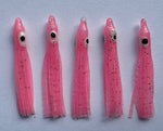 Lt Pink Luminous Micro Squid Skirts #1 - 5-pack