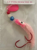 A+ Luminous Lt Pink Octopus Hoochie with Pink Spinner Blade #1- 6cm