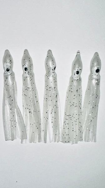Squid skirts - 6cm LUMINOUS Squid Skirts - #7  Ghost White 5-PACKS