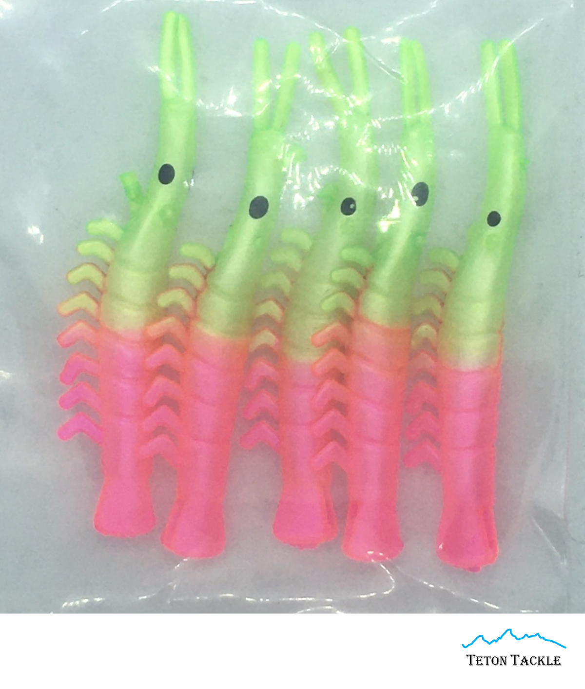 KOKOPROS® UV dyed kokanee shrimp #6, green and pink, 4.5 cm, 5-pack, alternate view 2