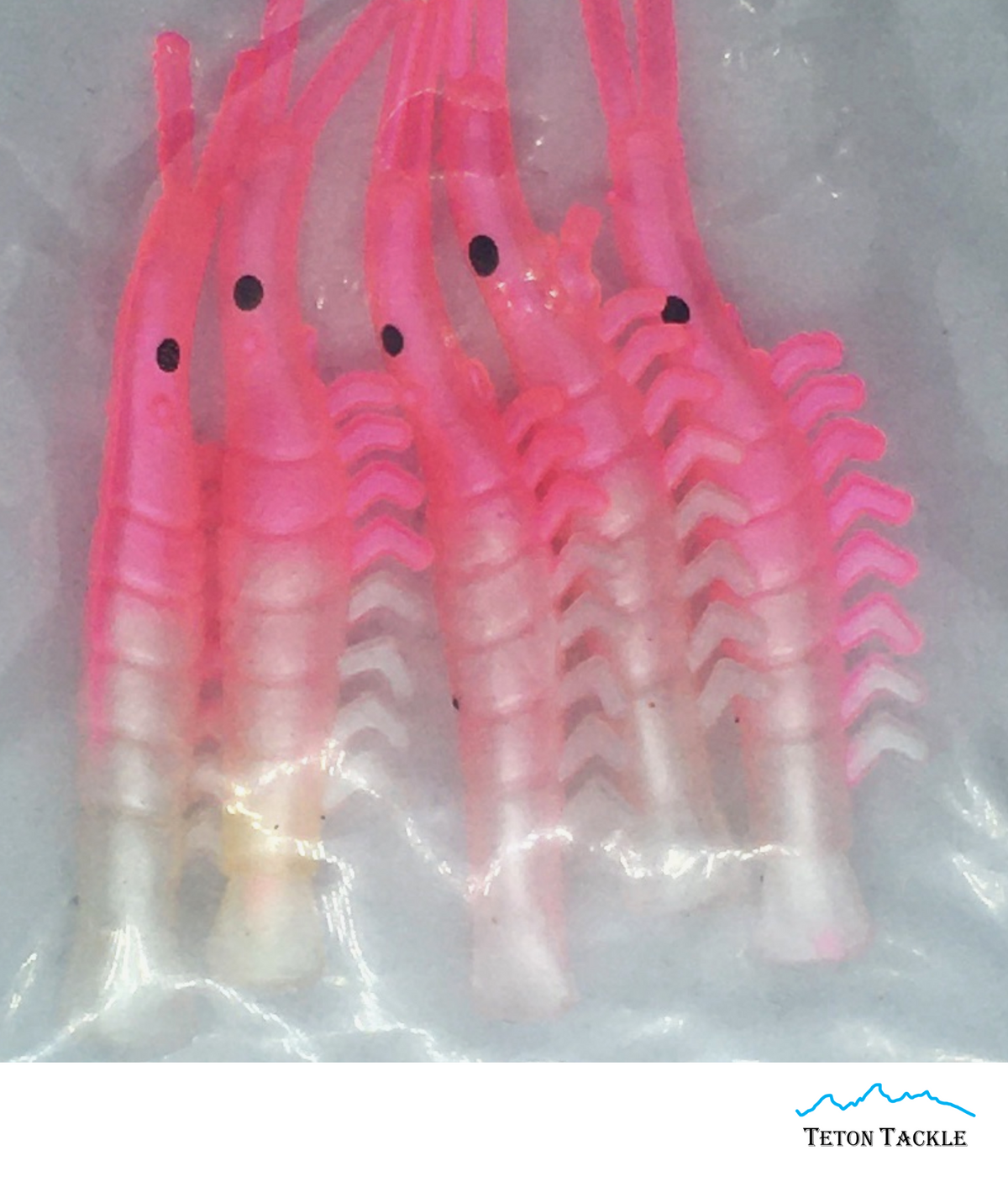 KOKOPROS® UV dyed kokanee shrimp #3, pink and white, 4.5 cm, 5-pack, alternate view 2