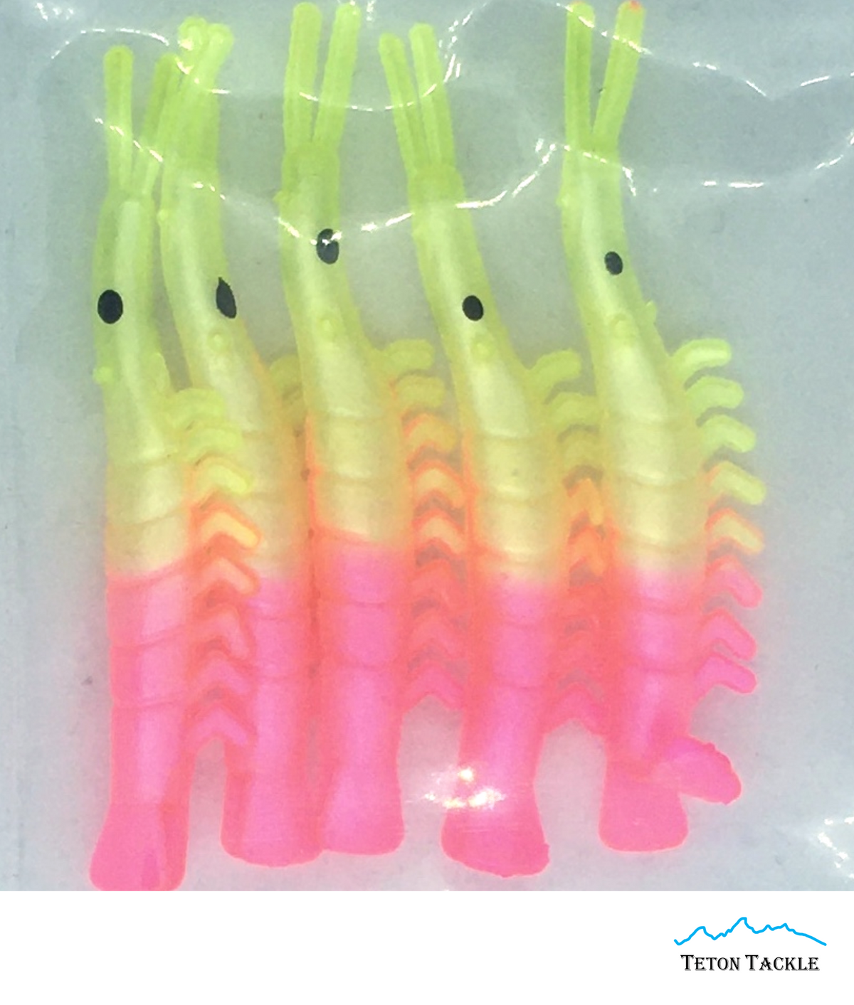KOKOPROS® UV dyed kokanee shrimp #5, pink and yellow, 4.5 cm, 5-pack, alternate view 2