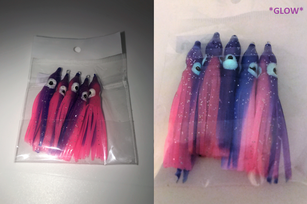 Squid Skirts - REGULAR LUMINOUS 5.5 to 6cm Squid Skirts - 5-PACK (FOR A LIMITED TIME ONLY)