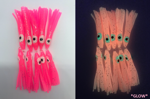 MICRO LUMINOUS 4.5 cm Squid Skirts - 5-PACK ( Click to see colors )