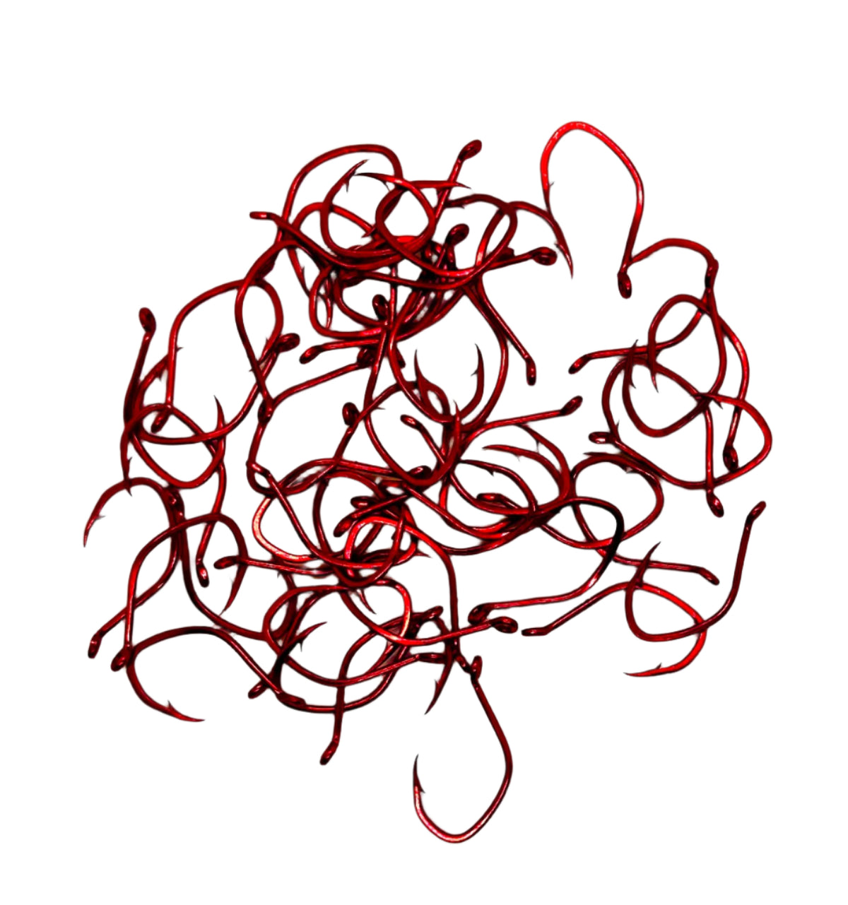 KOKOPROS® red sickle hooks, size 2, 50-pack