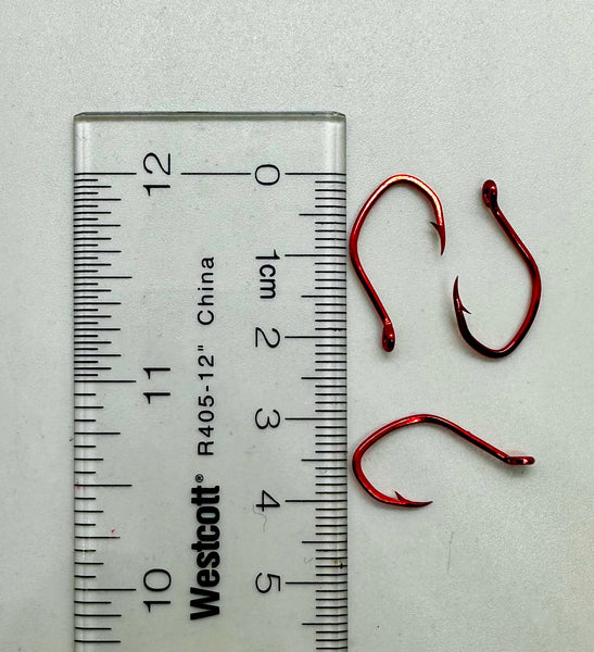 Hooks - Red Sickle Hooks- Size 2- 50-Pack