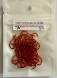 Red Octopus Hooks - Size 4 - 50-PACK