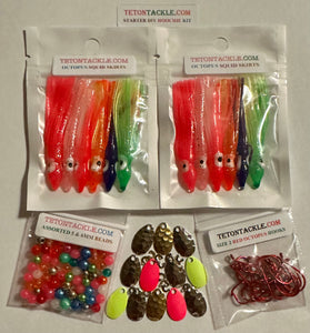 Kits - Luminous 6cm Squid DIY Starter Hoochie Kit -(2 each of our