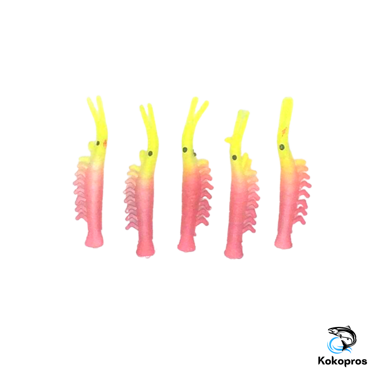 KOKOPROS® UV dyed kokanee shrimp, red and yellow, 5-pack