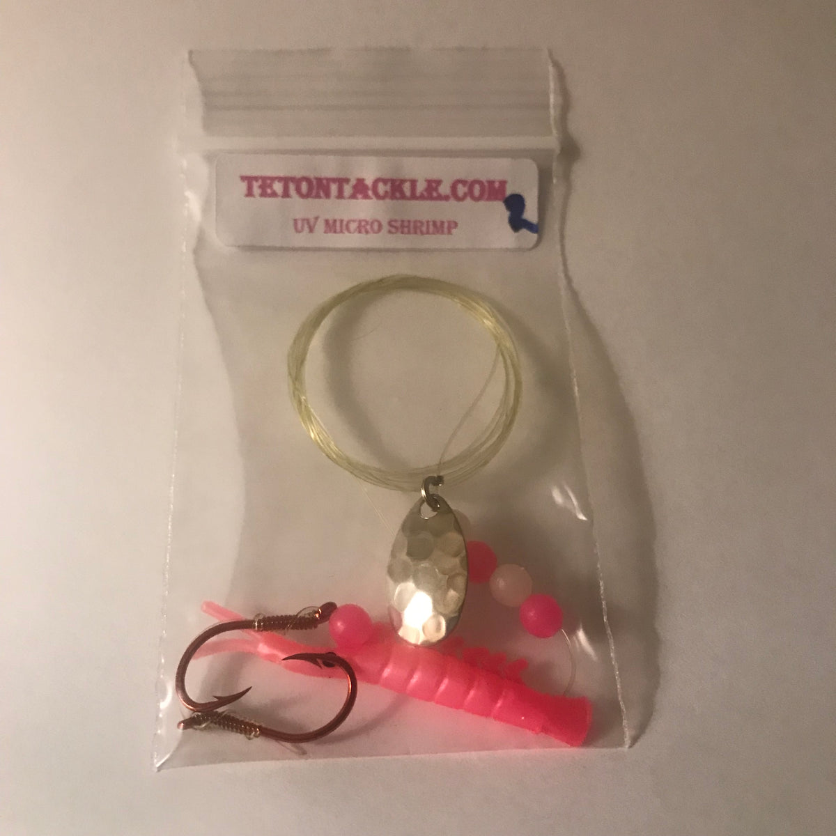 KOKOPROS® UV micro shrimp #02, Hot Pink, nickel spinner blade, alternate view