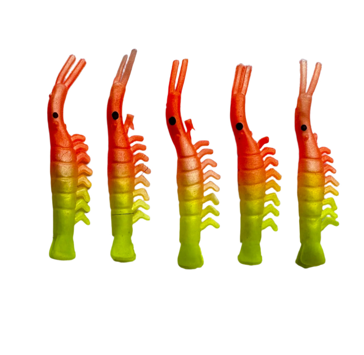 KOKOPROS® UV micro shrimp #07, Orange and Yellow, brass spinner blade, alternate view