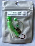 A+ LUMINOUS 6cm Octopus Hoochies w/Nickel Spinner Blade #5- Real Glow