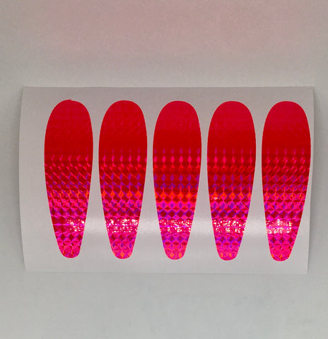 Stickers - kokopros hot pink stickers for 5 1/2 inch teardrop flashers 5 pack