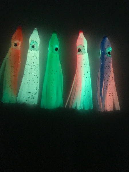 Squid Skirts - REGULAR LUMINOUS 5.5 to 6cm Squid Skirts - 5-PACK (FOR A LIMITED TIME ONLY)