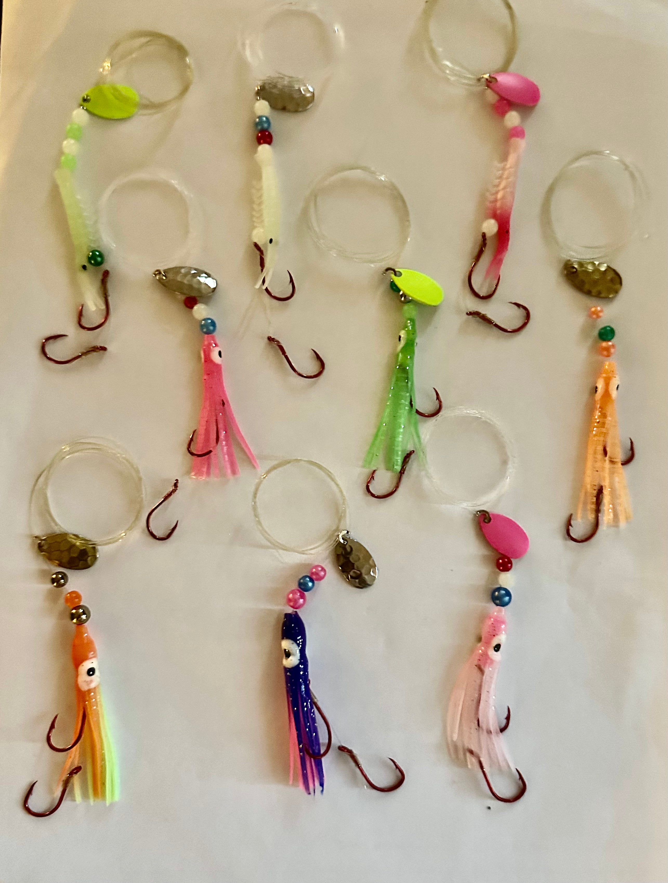KOKOPROS® ready-to-fish kokanee kit with 6 dodgers and 9 lures, kit contents
